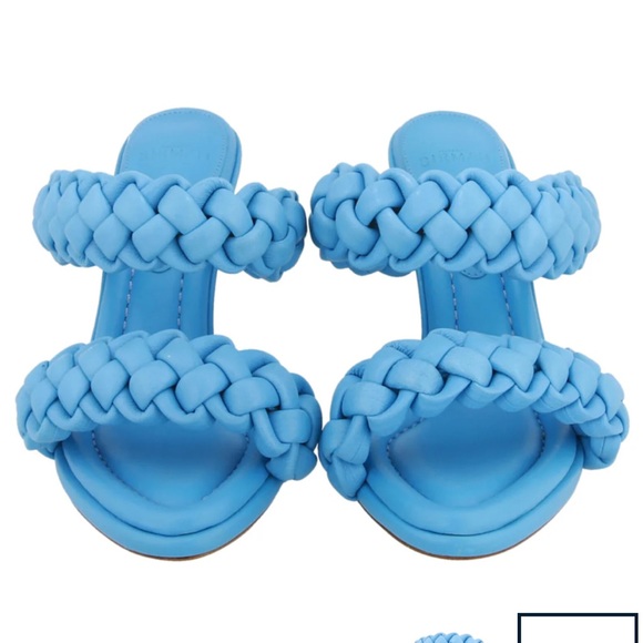 ALEXANDRE BIRMAN Francis Braided Leather Mules Aquarius Blue Size 9 - Picture 5 of 15